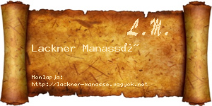 Lackner Manassé névjegykártya